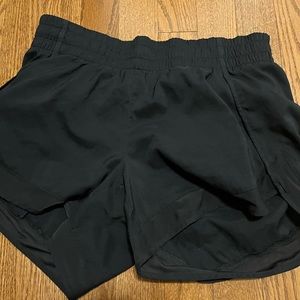 Black Athleta a shorts. Good length and great for running: